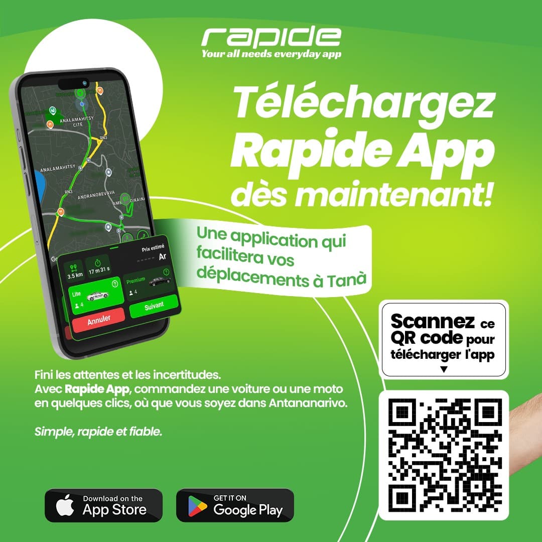 Service de transport sur tout Tanà Rapide App