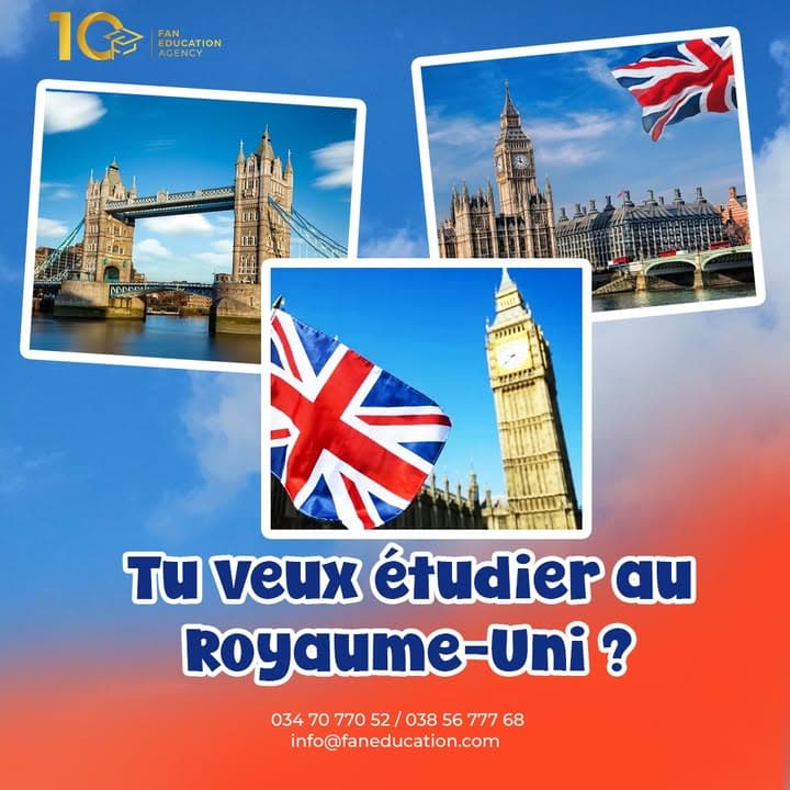 Étudier au Royaume-Uni avec Fan Education Agency !