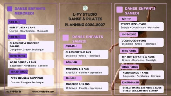 PLANNING DANSE | SAISON 2026-2027 🍂