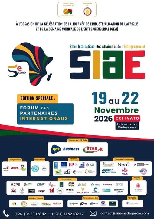 MADAGASCAR ENTREPREND, INNOVE ET EXPOSE : RENDEZ-VOUS AU SIAE 2026 !*