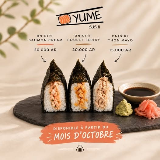 Nos Onigiris 🍙🍙🍙 seront désormais chez Yum Sushi