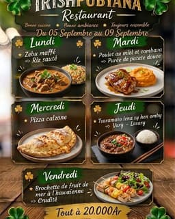 🍽️𝐍𝐎𝐒 𝐏𝐋𝐀𝐓𝐒 𝐃𝐔 𝐉𝐎𝐔𝐑 du lundi au vendredi ! À 20.000ar