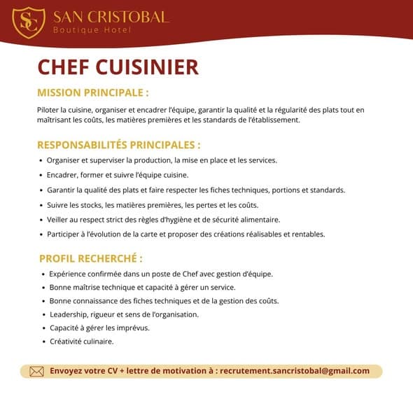 CHEF CUISINIER