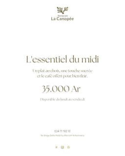 Votre dejeuner à la Canopée