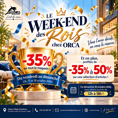 Promo 35% à 50%*ce week end chez Orca